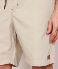 Bermuda-Masculina-de-Sarja-Reta-Texturizada-com-Cordao-e-Cos-Contrastante-Bege-9980150-Bege_6