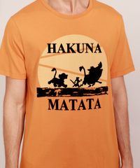Camiseta-Masculina-Manga-Curta-O-Rei-Leao--Hakuna-Matata--Flocada-Gola-Careca-Mostarda-9982838-Mostarda_2