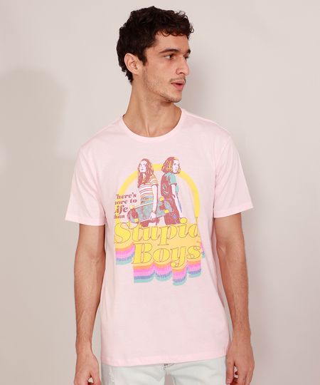 Camiseta-Masculina-Manga-Curta-Stranger-Things--Stupid-Boys--Gola-Careca-Rosa-Claro-9987615-Rosa_Claro_1 Camiseta-Masculina-Manga-Curta-Stranger-Things--Stupid-Boys--Gola-Careca-Rosa-Claro-9987615-Rosa_Claro_1