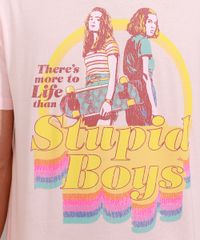 Camiseta-Masculina-Manga-Curta-Stranger-Things--Stupid-Boys--Gola-Careca-Rosa-Claro-9987615-Rosa_Claro_2