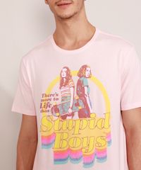 Camiseta-Masculina-Manga-Curta-Stranger-Things--Stupid-Boys--Gola-Careca-Rosa-Claro-9987615-Rosa_Claro_5