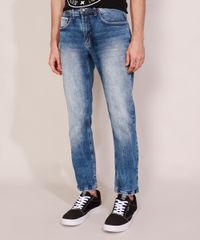Calca-Jeans-Masculina-Slim-Marmorizada-Azul-Medio-9980915-Azul_Medio_1