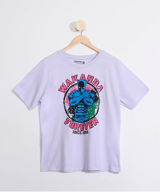 Camiseta-Plus-Size-Feminina-Manga-Curta-Pantera-Negra-Decote-Redondo-Lilas-9982640-Lilas_1