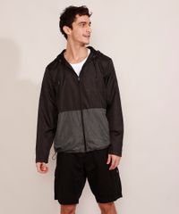 Jaqueta-Corta-Vento-Masculina-de-Nylon-com-Bolsos-e-Capuz-Preta-9973352-Preto_3