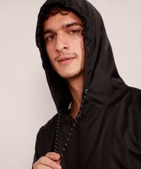 Jaqueta-Corta-Vento-Masculina-de-Nylon-com-Bolsos-e-Capuz-Preta-9973352-Preto_5