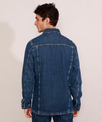 Jaqueta-Jeans-Masculina-Longa-com-Recorte-e-Bolsos-Azul-Escuro-9981196-Azul_Escuro_2