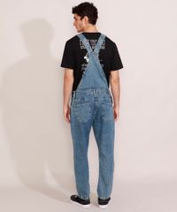 Macacao-Jeans-Masculino-Marmorizado-com-Bolsos-Azul-Medio-9985768-Azul_Medio_2