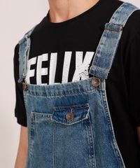 Macacao-Jeans-Masculino-Marmorizado-com-Bolsos-Azul-Medio-9985768-Azul_Medio_4