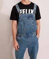 Macacao-Jeans-Masculino-Marmorizado-com-Bolsos-Azul-Medio-9985768-Azul_Medio_6