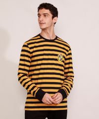Camiseta-Masculina-Listrada-Harry-Potter-Lufa-Lufa-Manga-Longa-Gola-Careca-Amarela-9986230-Amarelo_1