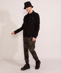 Calca-de-Moletom-Masculina-Relaxed-Slim-Jogger-Camuflada-com-Bolso-de-Ziper-e-Cordao-Verde-Militar-9963087-Verde_Militar_3