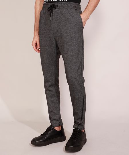 Calca-de-Moletom-Masculina-Relaxed-Skinny-com-Listras-e-Bolsos-Cinza-Mescla-Escuro-9971521-Cinza_Mescla_Escuro_1