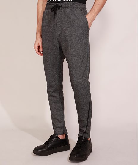 Calca-de-Moletom-Masculina-Relaxed-Skinny-com-Listras-e-Bolsos-Cinza-Mescla-Escuro-9971521-Cinza_Mescla_Escuro_1