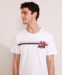 Camiseta-Masculina-Manga-Curta-com-Bordado-Floral-e-Listras-Gola-Careca-Branca-9984824-Branco_6