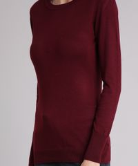 Sueter-Feminino-em-Trico-Manga-Longa-Gola-Redonda--Vinho-8465830-Vinho_4