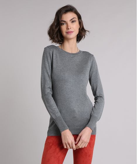 sueter feminino gola redonda