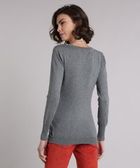 Sueter-Feminino-em-Trico-Manga-Longa-Gola-Redonda--Cinza-Mescla-8465830-Cinza_Mescla_2