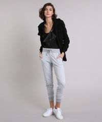 Calca-Feminina-Basica-em-Moletom-com-Bolsos-Cinza-Mescla-Claro-9218355-Cinza_Mescla_Claro_3
