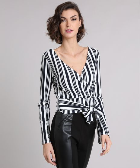 Blusa-Feminina-Cropped-Listrada-com-Faixa-para-Amarrar-Manga-Longa-Decote-V-Off-White-9210712-Off_White_1