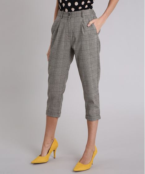 calça cropped alfaiataria feminina