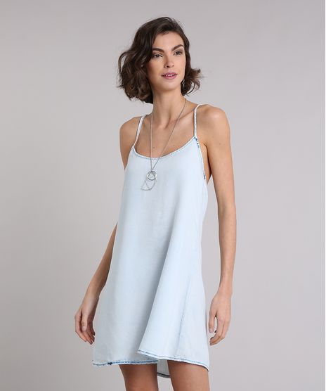 Vestido-Jeans-Feminino-Curto-de-Alca-Decote-Redondo-Azul-Claro-9204374-Azul_Claro_1