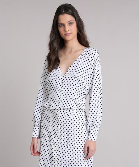 Blusa-Feminina-Manga-Longa-de-Poa-em-Crepe-Decote-V-Off-White-9250719-Off_White_1