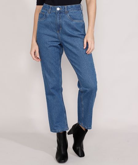 Calca-Jeans-Feminina-Mindset-Reta-Paris-Cintura-Alta-Azul-Medio-9987763-Azul_Medio_1