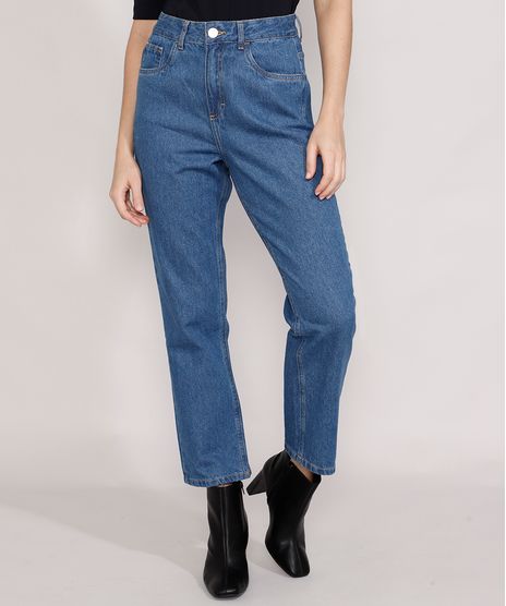 Calca-Jeans-Feminina-Mindset-Reta-Paris-Cintura-Alta-Azul-Medio-9987763-Azul_Medio_1