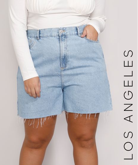 Short-Jeans-Feminino-Plus-Size-Mindset-Los-Angeles-Cintura-Alta-Azul-Claro-Marmorizado-9987769-Azul_Claro_Marmorizado_1