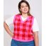 Colete-de-Trico-Feminino-Plus-Size-Mindset-Estampado-Xadrez-Vichy-Decote-V-Rosa-9993267-Rosa_1