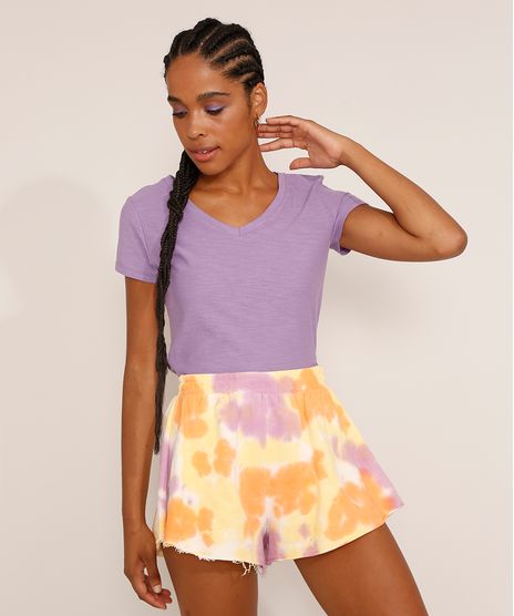 Camiseta-Feminina-Basica-Manga-Curta-Flame-Decote-V-Roxa-1-8525926-Roxo_1_1