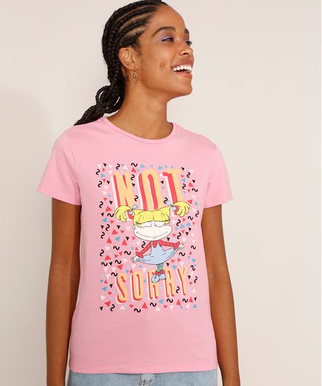 Camiseta-Feminina-Manga-Curta-Angelica-Rugrats-Os-Anjinhos-Decote-Redondo-Rosa-9979606-Rosa_1