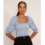 Blusa-Feminina-Estampada-Xadrez-Manga-Bufante-Cropped-com-Lastex-e-Babado-Decote-Reto-Azul-Escuro-9972551-Azul_Escuro_1