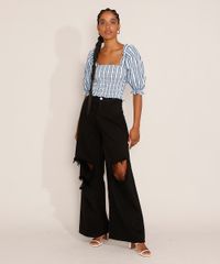Blusa-Feminina-Estampada-Xadrez-Manga-Bufante-Cropped-com-Lastex-e-Babado-Decote-Reto-Azul-Escuro-9972551-Azul_Escuro_3
