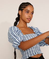 Blusa-Feminina-Estampada-Xadrez-Manga-Bufante-Cropped-com-Lastex-e-Babado-Decote-Reto-Azul-Escuro-9972551-Azul_Escuro_4