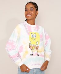 Blusa-de-Moletom-Feminina-Bob-Esponja-Estampada-Tie-Dye-Gola-Alta-Multicor-9982360-Multicor_1