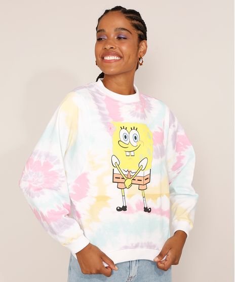 Blusa-de-Moletom-Feminina-Bob-Esponja-Estampada-Tie-Dye-Gola-Alta-Multicor-9982360-Multicor_1