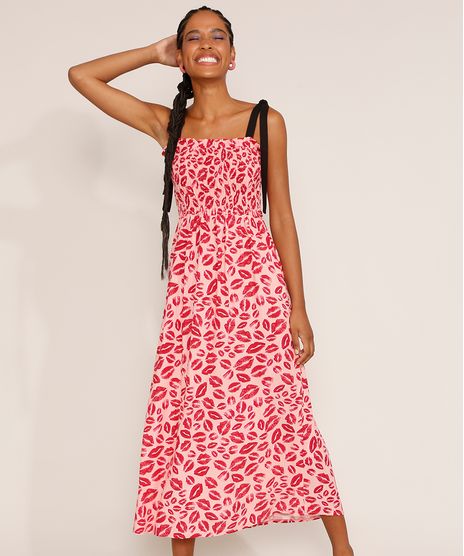 Vestido-Feminino-Midi-Estampado-de-Beijos-com-Lastex-Alca-Laco-Rosa-Claro-9976486-Rosa_Claro_1