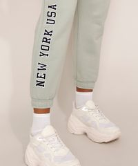 Calca-de-Moletom-Jogger-Feminina-Cintura-Alta--New-York--com-Bolsos-Verde-9976469-Verde_5