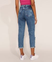 Calca-Jeans-Feminina-Mom-Cropped-Cintura-Super-Alta-Destroyed-Marmorizada-Azul-Escuro-9976721-Azul_Escuro_2