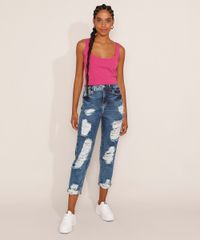 Calca-Jeans-Feminina-Mom-Cropped-Cintura-Super-Alta-Destroyed-Marmorizada-Azul-Escuro-9976721-Azul_Escuro_3