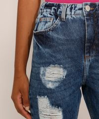 Calca-Jeans-Feminina-Mom-Cropped-Cintura-Super-Alta-Destroyed-Marmorizada-Azul-Escuro-9976721-Azul_Escuro_6