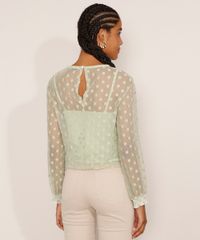 Blusa-de-Tule-Feminina-Manga-Bufante-Poa-com-Forro-Decote-Redondo-Verde-Claro-9982423-Verde_Claro_2