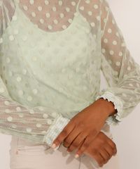 Blusa-de-Tule-Feminina-Manga-Bufante-Poa-com-Forro-Decote-Redondo-Verde-Claro-9982423-Verde_Claro_4