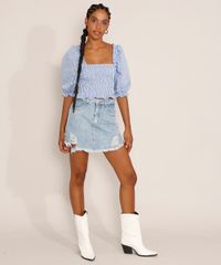 Short-Saia-Jeans-Feminino-Cintura-Alta-Destroyed-Marmorizado-com-Fenda-Azul-Claro-9981856-Azul_Claro_3