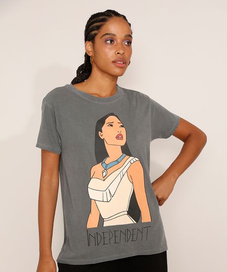 Camiseta-Feminina-Manga-Curta-Pocahontas-Ampla-Decote-Redondo-Chumbo-9982384-Chumbo_1