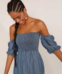 Vestido-Jeans-Feminino-Midi-Ombro-a-Ombro-com-Lastex-e-Recorte-Manga-Bufante-Azul-Medio-9981880-Azul_Medio_4