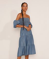 Vestido-Jeans-Feminino-Midi-Ombro-a-Ombro-com-Lastex-e-Recorte-Manga-Bufante-Azul-Medio-9981880-Azul_Medio_5