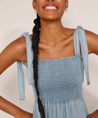 Vestido-Jeans-Feminino-Midi-com-Lastex-e-Recorte-Alca-Laco-Azul-Claro-9981881-Azul_Claro_5