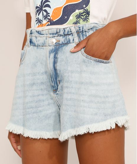 Short-Jeans-Feminino-Gode-Clochard-Cintura-Super-Alta-Marmorizado-com-Barra-Desfiada-Azul-Claro-9985649-Azul_Claro_1